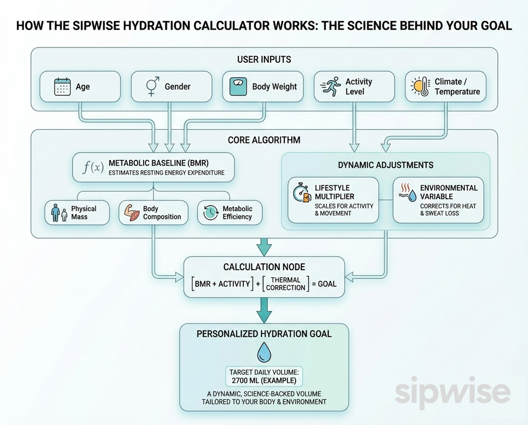 How the hydration goal calculator works? – Sipwise Smart Bottle